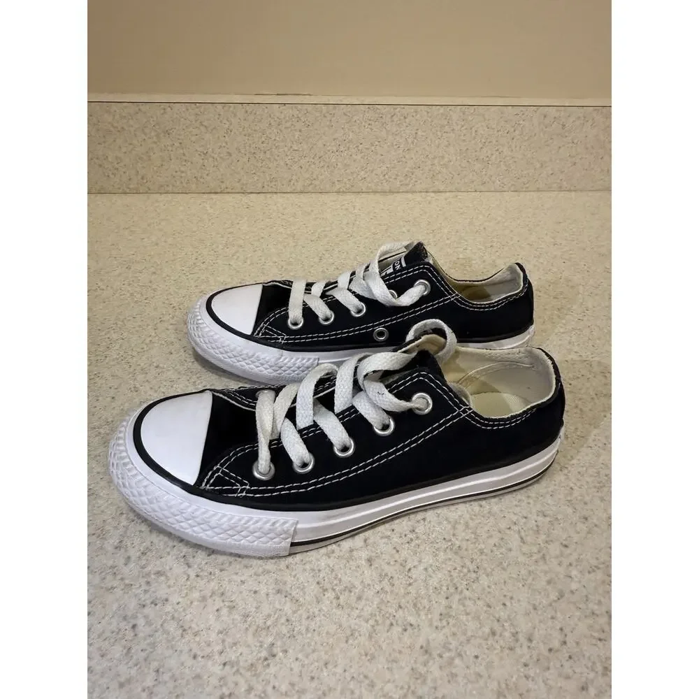 Converse All Star Black Low Top Youth Kids Sneakers Size 12